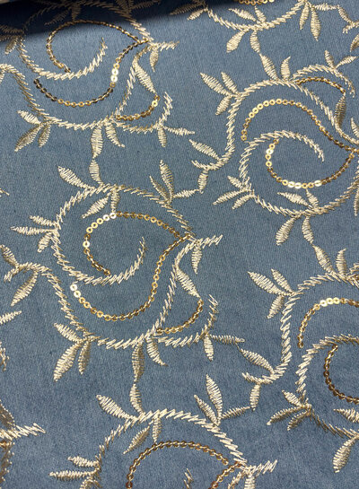 denim embroidery and sequins