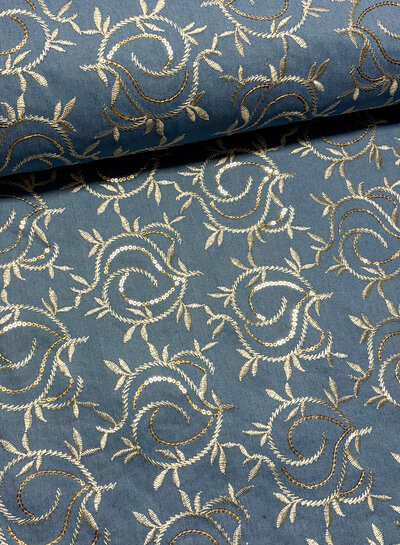 denim embroidery and sequins