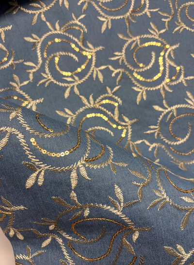 denim embroidery and sequins