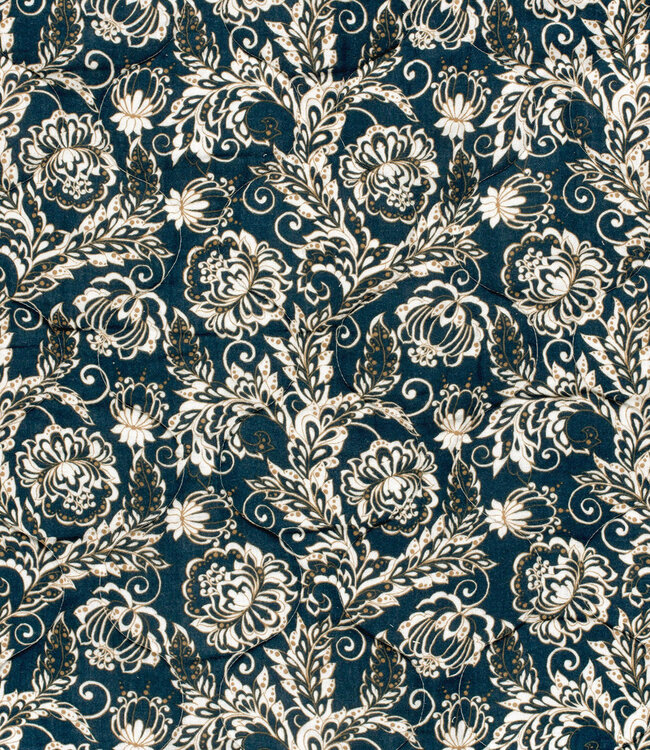 abstract marineblauw en tobacco - gewatteerd tetra double face