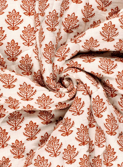 abstract marineblauw en tobacco - gewatteerd tetra double face