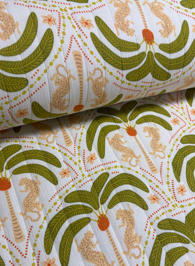 lobster and leopard - quilted tetra double face