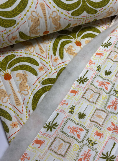 lobster and leopard - gewatteerd tetra double face