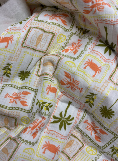 lobster and leopard - quilted tetra double face