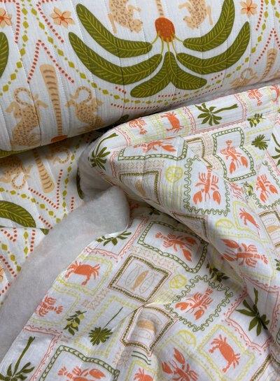 lobster and leopard - quilted tetra double face