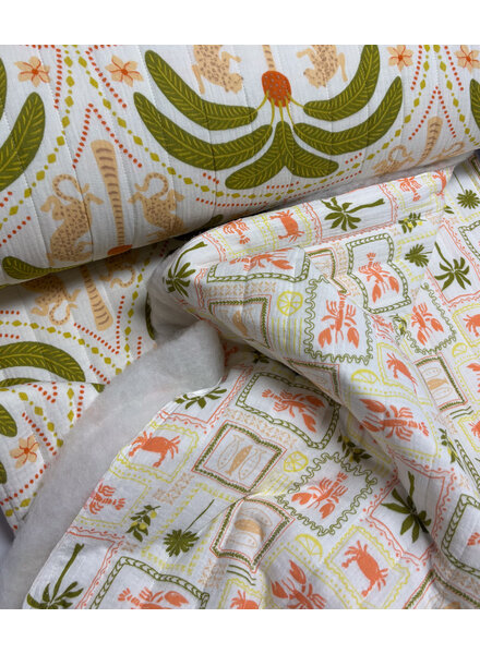 lobster and leopard - gewatteerd tetra double face