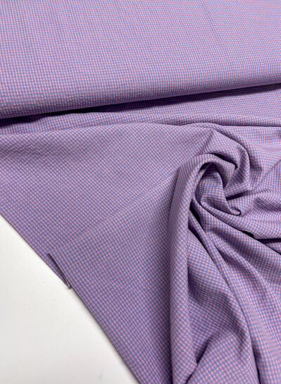 MINI gingham check blue/salmon pink - seersucker