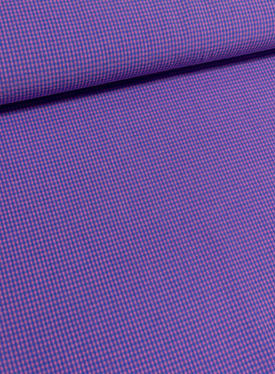 MINI vichy ruitjes kobaltblauw en fuchsia - seersucker