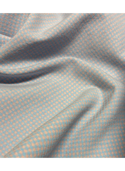 MINI vichy ruitjes lichtblauw en zalmroze - seersucker