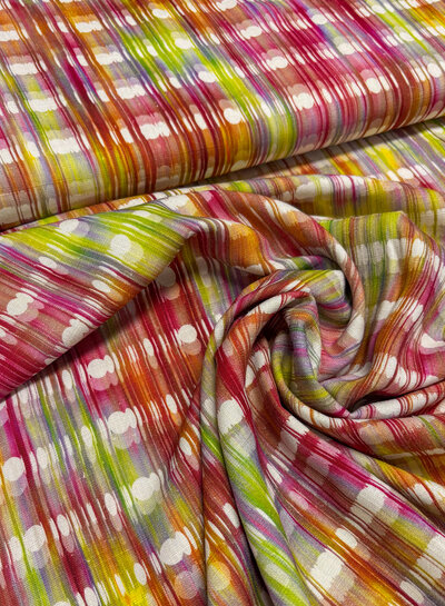 Madeline red screens - viscose linen mix