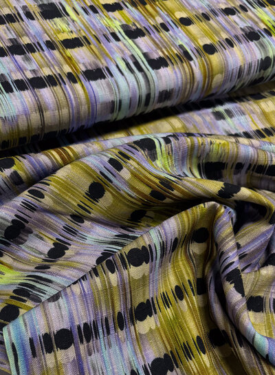 Madeline blue screens - viscose linen mix