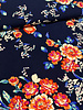 floral splendor - navy blue bamboo poplin