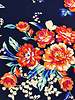 floral splendor - navy blue bamboo poplin