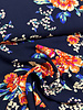 floral splendor - navy blue bamboo poplin