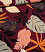 bordeaux leaves - geweven viscose