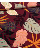 bordeaux leaves - geweven viscose