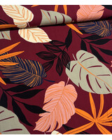 bordeaux leaves - woven viscose