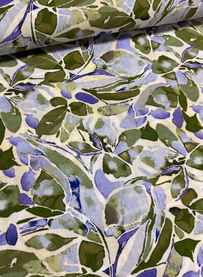 green and purple jungle - beautiful viscose poplin
