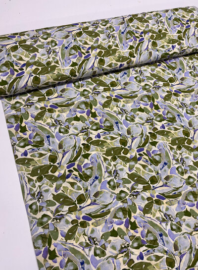 green and purple jungle - beautiful viscose poplin