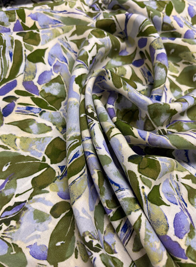 green and purple jungle - beautiful viscose poplin
