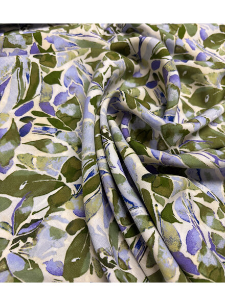 groen en paarse jungle - prachtige viscose poplin