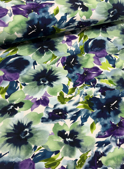 Watercolor painted - beautiful French terry