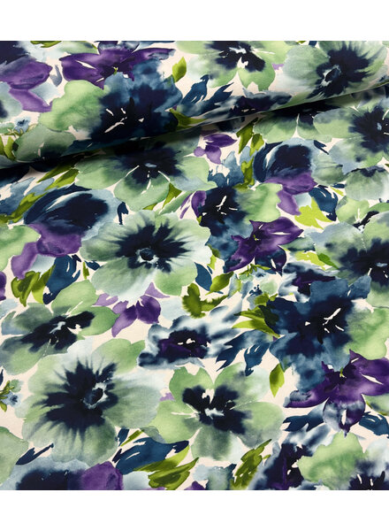 Watercolor painted - beautiful French terry