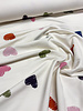 colored hearts - ecru French terry