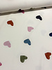 colored hearts - ecru French terry