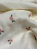 ecru- soft pink flowers - embroidery tetra double gauze
