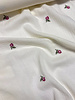 ecru - purple flowers - embroidery tetra double gauze