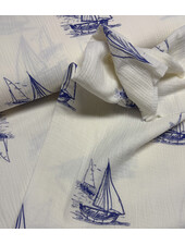 zeilbootje delfts blauw - tetra double gauze