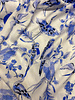 Delft blue birds - satin viscose
