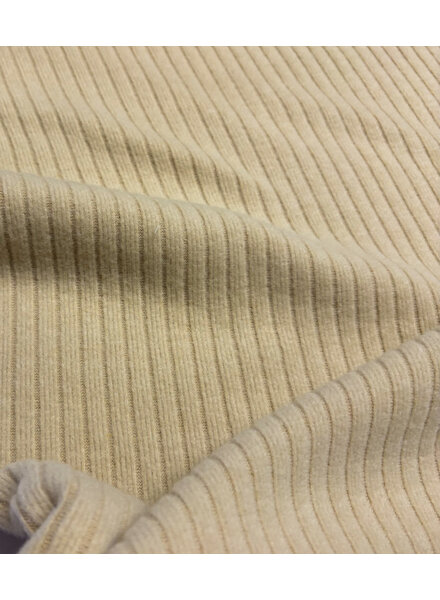 beige soft knitted ribbed - viscose blend