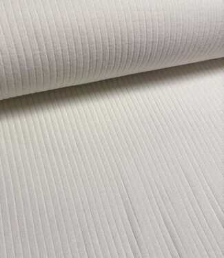 off-white soft knitted ribbed fabric - viscose blend