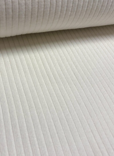 off-white soft knitted ribbed fabric - viscose blend