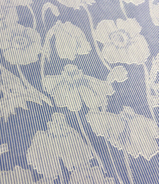 blue striped with woven motif - soft cotton