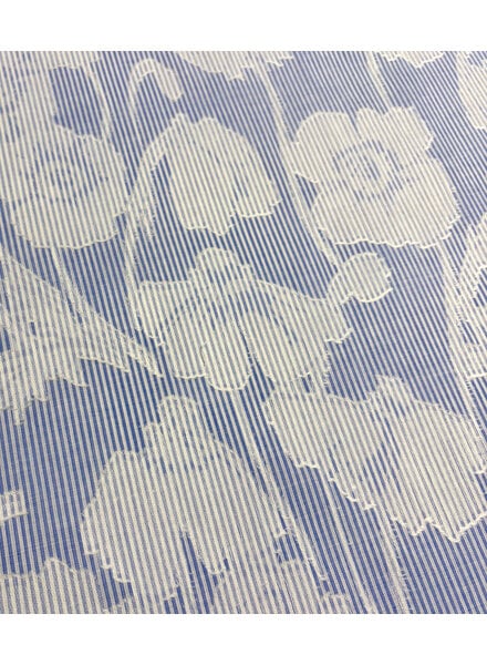 blue striped with woven motif - soft cotton