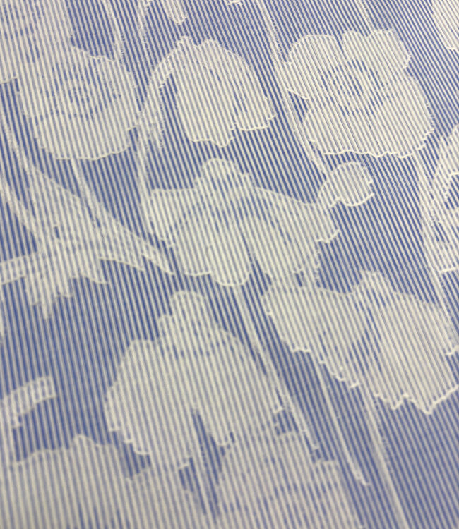 blauw gestreept met ingeweven motief - soepele katoen