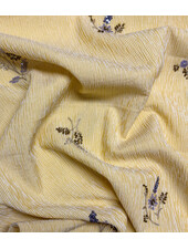 geel gestreept met geborduurde pailletten - viscose mix