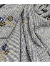 blue striped with embroidered sequins - viscose mix