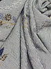 blue striped with embroidered sequins - viscose mix