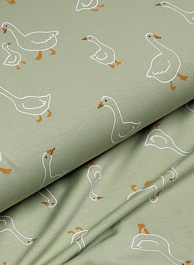 Madeline ducks - tricot - zacht groen blauw