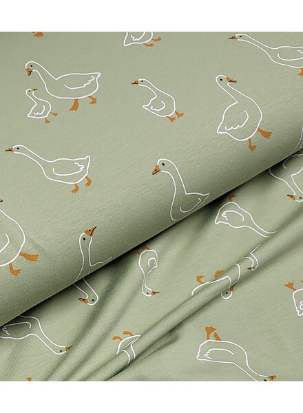 Madeline ducks - jersey - soft green blue
