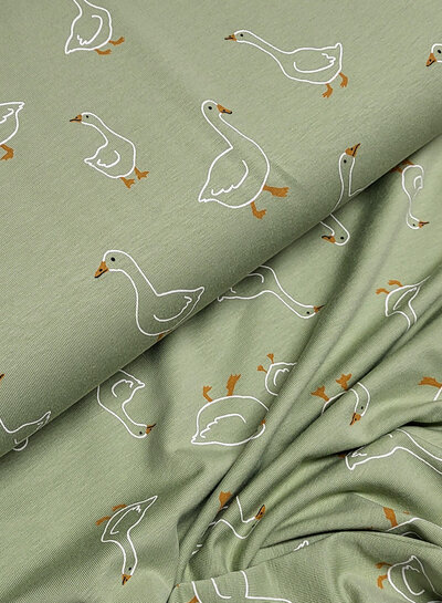 Madeline ducks - tricot - zacht groen blauw