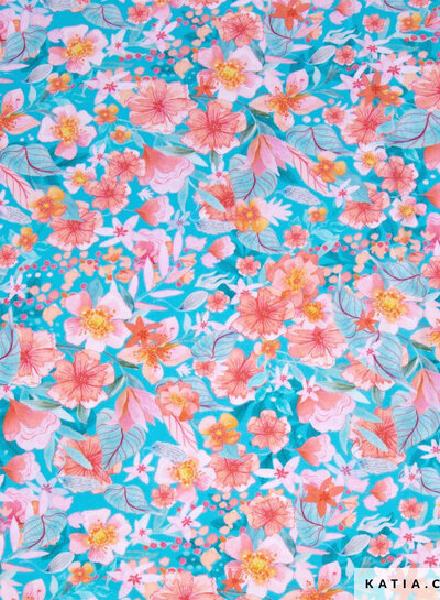 Katia fabrics Darwin Flora - poplin cotton