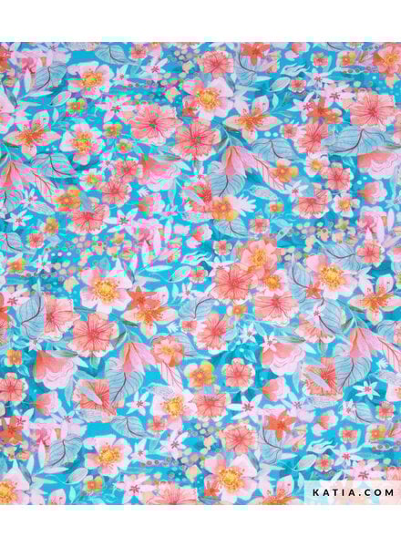 Katia fabrics Darwin Flora - poplin cotton