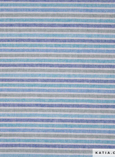 Katia fabrics blauw strepen slim nautic - recycled canvas