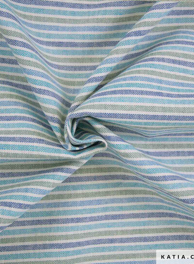 Katia fabrics blue stripes slim nautical - recycled canvas