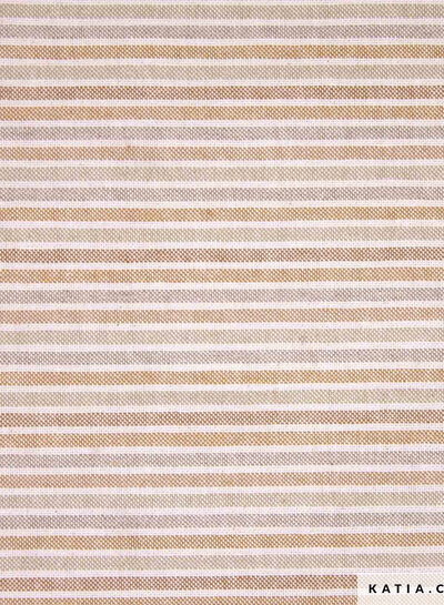 Katia fabrics oker strepen slim sand - recycled canvas